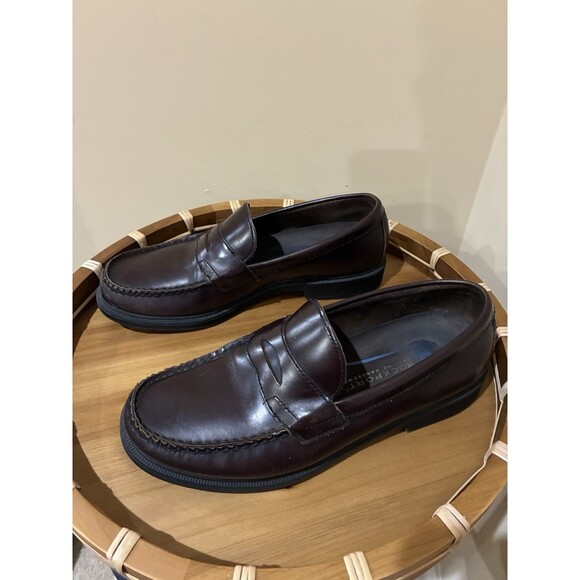 MEN'S ROCKPORT HAND SEWN LEATHER BROWN PENNY LOAFER SIZE 8.5M SHOES - Picture 2 of 6